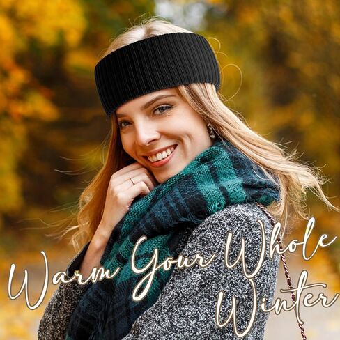 Janinka 18 Pack Winter Headbands for Women Bulk Warm Ear Warmers Knit for Women Elastic Soft Head Band Crochet Winter Hair Accessories Wide Non-slip Knit Hairband Cold Weather Daily Wear Outdoor Sport in Saudi Arabia