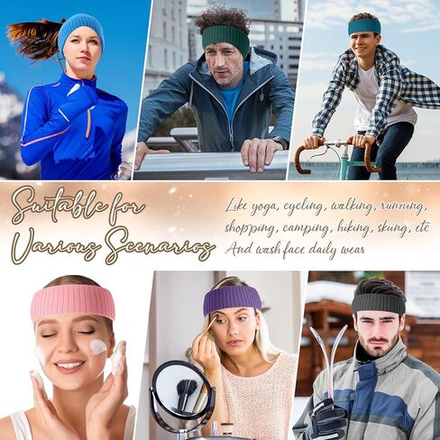 Janinka 18 Pack Winter Headbands for Women Bulk Warm Ear Warmers Knit for Women Elastic Soft Head Band Crochet Winter Hair Accessories Wide Non-slip Knit Hairband Cold Weather Daily Wear Outdoor Sport in Saudi Arabia