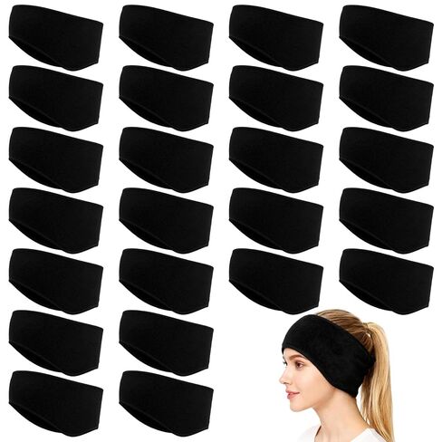 24 Pcs Ear Warmers Fleece Headband Bulk Winter Ear Warmer Headband Fleece Running Ear Muffs for Men Women Cold Weather Running Sport in Saudi Arabia