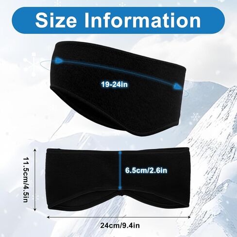 24 Pcs Ear Warmers Fleece Headband Bulk Winter Ear Warmer Headband Fleece Running Ear Muffs for Men Women Cold Weather Running Sport in Saudi Arabia