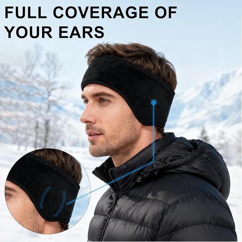 24 Pcs Ear Warmers Fleece Headband Bulk Winter Ear Warmer Headband Fleece Running Ear Muffs for Men Women Cold Weather Running Sport in Saudi Arabia