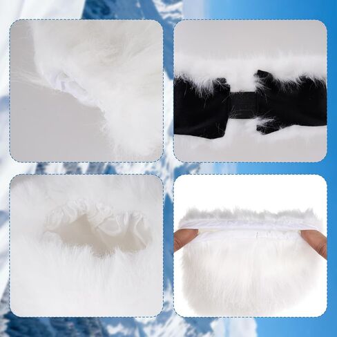 hoyuwak 3 Pieces Faux Fur Headband Set Includs Short Faux Fur Leg Warmers Headband Furry Wrist Cuff Warmers for Women Winter in Saudi Arabia