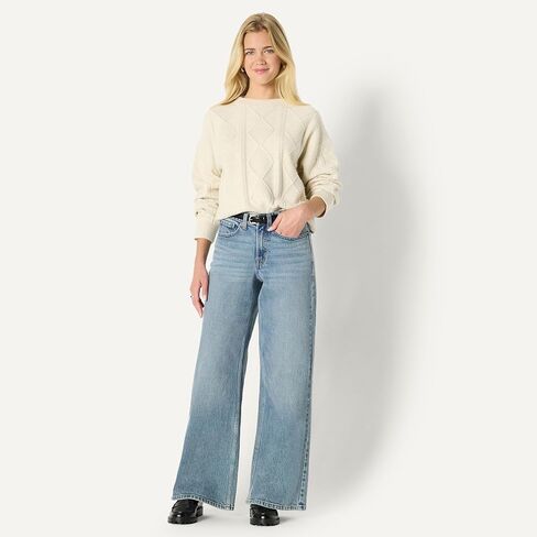Amazon Essentials (Demi's Pick) Women's Relaxed-Fit Cable Crewneck Sweater in Saudi Arabia