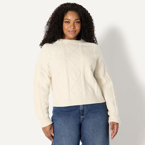 Amazon Essentials (Demi's Pick) Women's Relaxed-Fit Cable Crewneck Sweater in Saudi Arabia