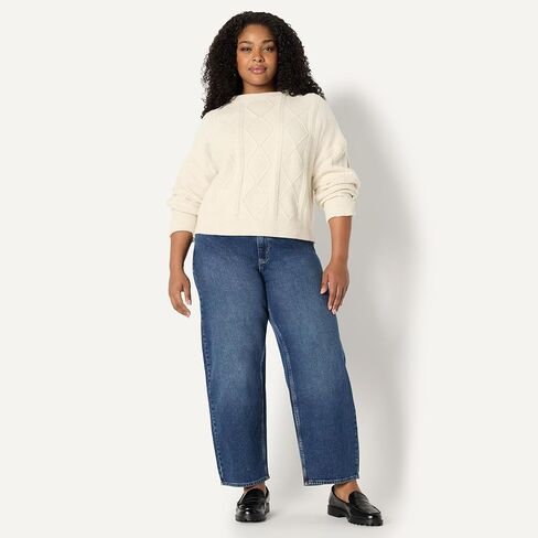 Amazon Essentials (Demi's Pick) Women's Relaxed-Fit Cable Crewneck Sweater in Saudi Arabia