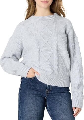 Amazon Essentials (Demi's Pick) Women's Relaxed-Fit Cable Crewneck Sweater in Saudi Arabia