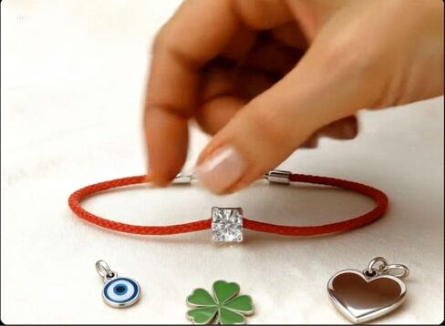 Red String Bracelet for Protection with GRA-Certified Moissanite – 925 Sterling Silver Lucky Charm, Adjustable Unisex Gift for Good Luck & Positive Energy in Saudi Arabia