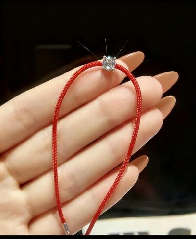 Red String Bracelet for Protection with GRA-Certified Moissanite – 925 Sterling Silver Lucky Charm, Adjustable Unisex Gift for Good Luck & Positive Energy in Saudi Arabia
