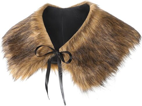 PENINSULA LOVE Kids Medieval Faux Fur Collar Shawl Viking Warrior Shoulder Wrap Renaissance Halloween Costume Accessory in Saudi Arabia
