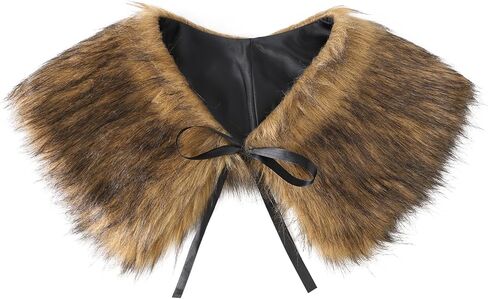 PENINSULA LOVE Kids Medieval Faux Fur Collar Shawl Viking Warrior Shoulder Wrap Renaissance Halloween Costume Accessory in Saudi Arabia