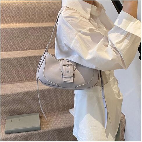 Retro Crescent Hobo Handbag, Genuine Leather Underarm Shoulder Bag Purse for Women, Gifts for Women in Saudi Arabia