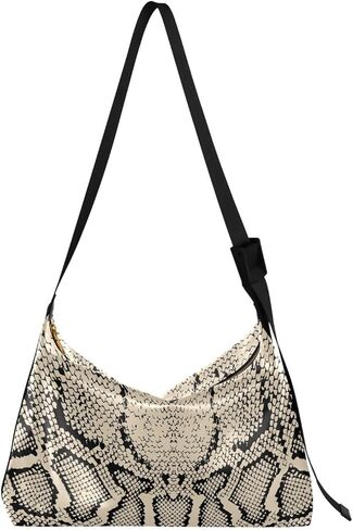 ALAZA Black White Snake Print Animal Womens Tote Bag Leather Shoulder Bag For Women Men Large Hobo Cross Body Bags Handbag in Saudi Arabia