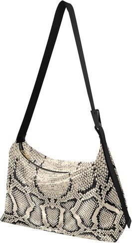ALAZA Black White Snake Print Animal Womens Tote Bag Leather Shoulder Bag For Women Men Large Hobo Cross Body Bags Handbag in Saudi Arabia