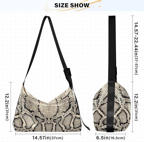 ALAZA Black White Snake Print Animal Womens Tote Bag Leather Shoulder Bag For Women Men Large Hobo Cross Body Bags Handbag in Saudi Arabia