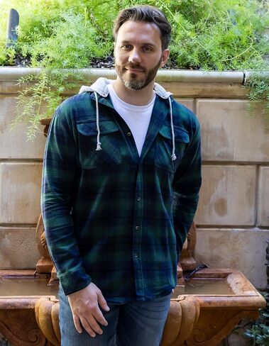 Gioberti Men's Removable Hoodie 100% Cotton Plaid Checkered Flannel Button Down Shirt in Saudi Arabia