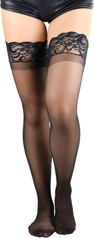 ToBeInStyle Women's Stay Up Top Spandex Stockings With Lace Top in Saudi Arabia
