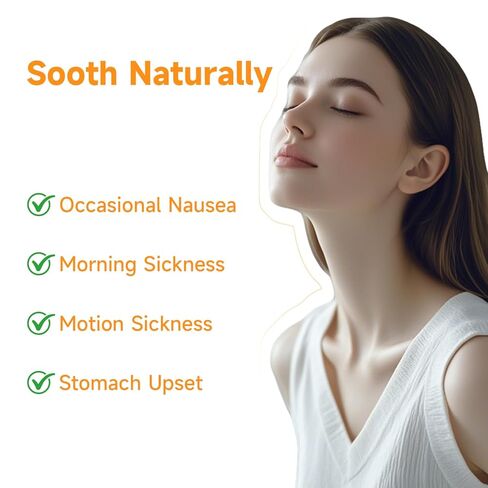 Nausea Relief for Pregnant Women, Ginger Candy Drops for Motion Sickness & Morning Sickness Relief, Added Vitamin B6 for Pregnancy Nausea Relief, Spearmint Flavor, 30 Individually Lozenges in Saudi Arabia