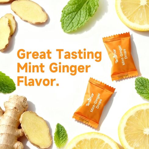 Nausea Relief for Pregnant Women, Ginger Candy Drops for Motion Sickness & Morning Sickness Relief, Added Vitamin B6 for Pregnancy Nausea Relief, Spearmint Flavor, 30 Individually Lozenges in Saudi Arabia