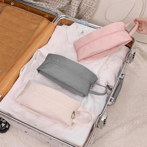 Travel Underwear Organize Storage Bag, Multi-function Cosmetic Bag, Portable Zipper Toiletry Bag, Cube Socks Packing Bags for Man and Women, Pink+Grey in Saudi Arabia