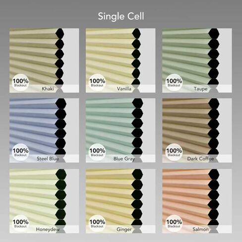 Skylight Shades Cordless Cellular Blinds Honeycomb Shade for Ceiling Roof Inclined Plane Room Windows (Fabric Swatches-Blackout & Light Filtering Series) in Saudi Arabia