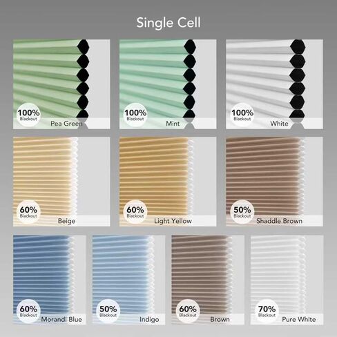 Skylight Shades Cordless Cellular Blinds Honeycomb Shade for Ceiling Roof Inclined Plane Room Windows (Fabric Swatches-Blackout & Light Filtering Series) in Saudi Arabia