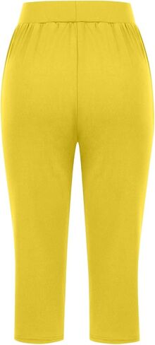 Capris for Women Dressy Casual Pull On Stretchy Lightweight Capri Pants Breathable Elastic High Waisted Lounge Pants in Saudi Arabia