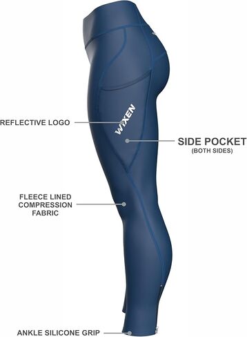 WIXEN Women’s Thermal Cycling Tights, Fleece Lined 4D Padded Winter Bike Pants with Back Zip Pocket & Reflective Elements in Saudi Arabia
