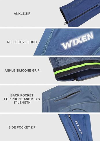 WIXEN Women’s Thermal Cycling Tights, Fleece Lined 4D Padded Winter Bike Pants with Back Zip Pocket & Reflective Elements in Saudi Arabia