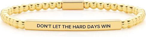 Dont Let The Hard Days Win Inspirational Bracelets for Women, Elastic Beaded Bracelet Christmas Birthday Jewelry Gift in Saudi Arabia