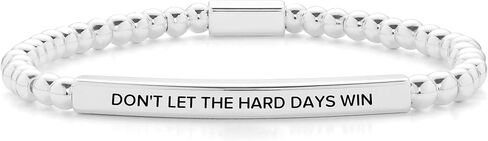 Dont Let The Hard Days Win Inspirational Bracelets for Women, Elastic Beaded Bracelet Christmas Birthday Jewelry Gift in Saudi Arabia