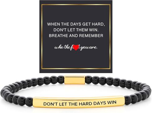 Dont Let The Hard Days Win Inspirational Bracelets for Women, Elastic Beaded Bracelet Christmas Birthday Jewelry Gift in Saudi Arabia