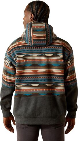 ARIAT Men's Rust Serape Color Block Hoodie Rust XL in Saudi Arabia