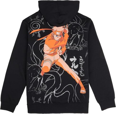 Bioworld Naruto Shippuden Naruto Combat Pose Men's Black Long Sleeve Hooded Sweatshirt in Saudi Arabia