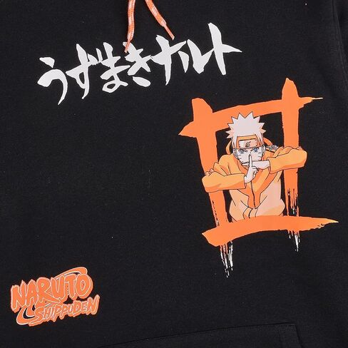 Bioworld Naruto Shippuden Naruto Combat Pose Men's Black Long Sleeve Hooded Sweatshirt in Saudi Arabia