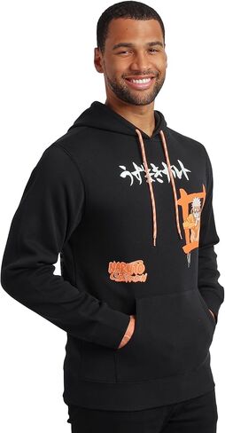 Bioworld Naruto Shippuden Naruto Combat Pose Men's Black Long Sleeve Hooded Sweatshirt in Saudi Arabia