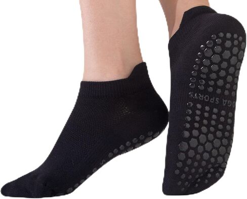 Grip Socks for Women Non Slip Pilates Socks for Pilates, Barre, Barefoot, Hospital Anti Skid Ankle Yoga Socks in Saudi Arabia