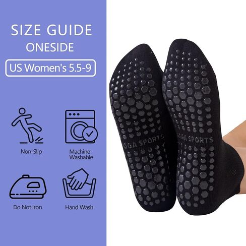 Grip Socks for Women Non Slip Pilates Socks for Pilates, Barre, Barefoot, Hospital Anti Skid Ankle Yoga Socks in Saudi Arabia