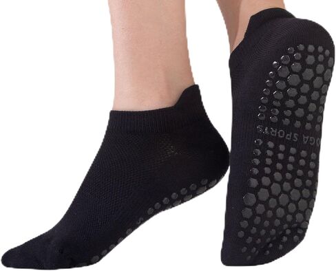 Grip Socks for Women Non Slip Pilates Socks for Pilates, Barre, Barefoot, Hospital Anti Skid Ankle Yoga Socks in Saudi Arabia
