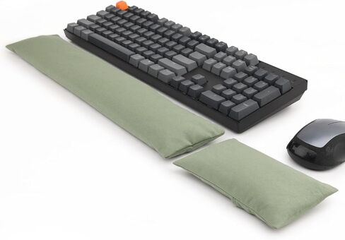 80% Keyboard Wrist Rest Bean Bag, Ergonomic Arm Palm Wrist Rest for Mechanical Keyboard, Ergobeads Wrist Cushion Pad for Gaming, Easy Typing, Computer Laptop (Light Army Green) in Kuwait