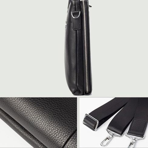 Business Commuting Handbag Men's Leather Briefcase Horizontal Computer Bag in Saudi Arabia
