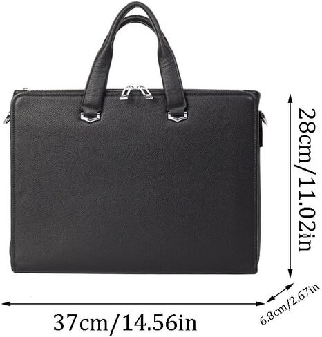 Business Commuting Handbag Men's Leather Briefcase Horizontal Computer Bag in Saudi Arabia