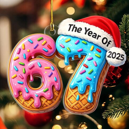 67 زخرفة عيد الميلاد، مضحك ستة سبعة الحلي، الاكريليك 6 7 تتجه الحلي الديكور 2025، زينة عيد الميلاد 2025، 6 7 هدايا ميمي للفتيات في سن المراهقة، صبي، ديكور عيد الميلاد الفيروسية in Kuwait