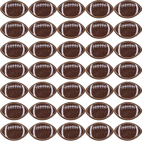 ANCIRS 15 Pcs Football Iron on Patches, Dark Brown Embroidered Patches, Sew on Decoration Football Patch, Rugby Applique Patches for Shirts, Jackets, Hats, Jeans, Clothes, Bags (2.2"x1.4") in Kuwait