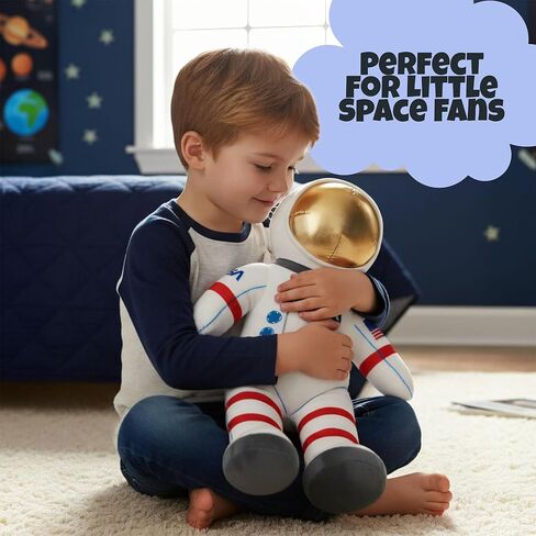 12" Plush Toy Astronaut Figurine, Realistic Astronaut Plush Toy with NASA & USA Flag Arm Patches, Super-Soft Stuffed, Space Decor Astronaut Toys for Kids 3-5, NASA Toys, Toddler Birthday Gift in Kuwait