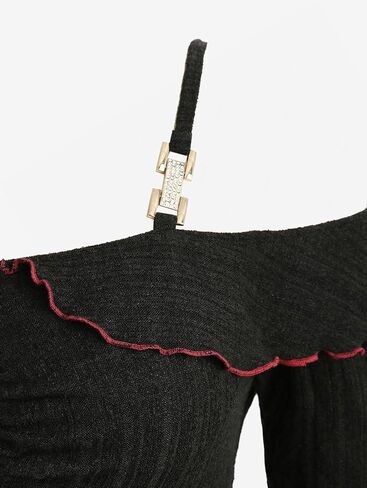 ROSE GAL Plus Size Womens 50s Retro Off Shoulder Godet Knit Sweater Top in Saudi Arabia