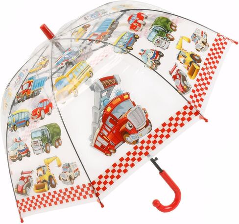 ThreeH Kid Umbrella Transparent Bubble Canopy Smooth Curved Grip Rounded Beads Automatic Open for Boys and Girls 3-12 in Saudi Arabia