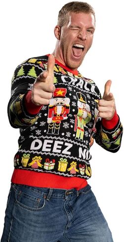 UglyChristmasSweater Crack Deez Nuts Nutcracker Santa Knitted in Saudi Arabia