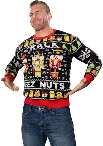 UglyChristmasSweater Crack Deez Nuts Nutcracker Santa Knitted in Saudi Arabia