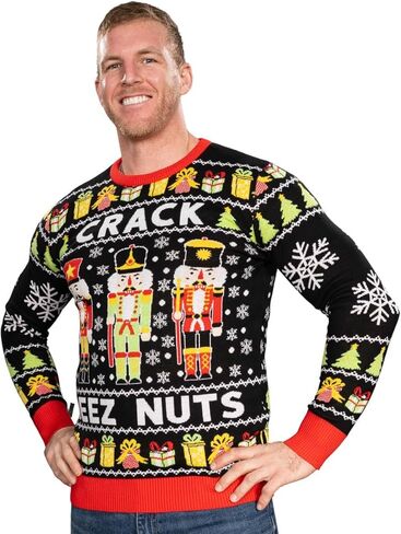UglyChristmasSweater Crack Deez Nuts Nutcracker Santa Knitted in Saudi Arabia