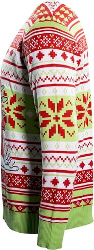 Peanuts Snoopy Sleeping on Red House Christmas Lights Officially Licensed Knitted Ugly Christmas Sweater by Life Clothing Multicolor in Saudi Arabia
